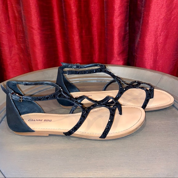 SOLD Gianni Bini Black Rhinestone Sandals - Picture 4 of 6
